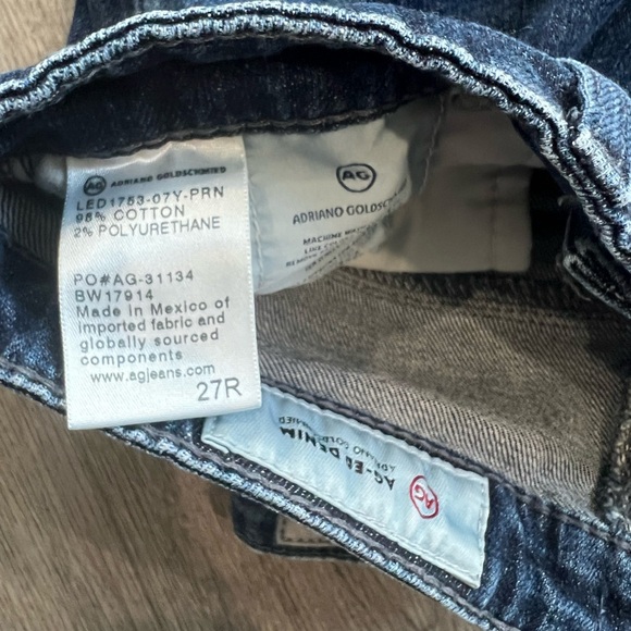 Ag Adriano Goldschmied Blue Straight Leg Jeans - Picture 3 of 4